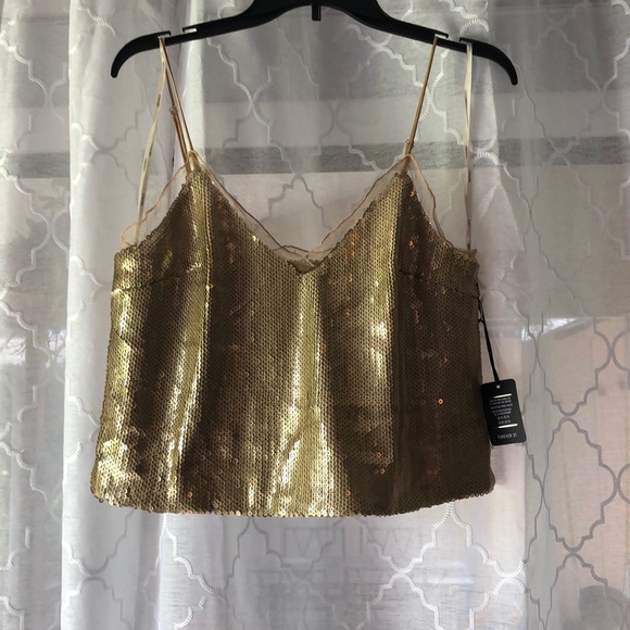 Forever 21 Tops - Knit top/ cami - Gold